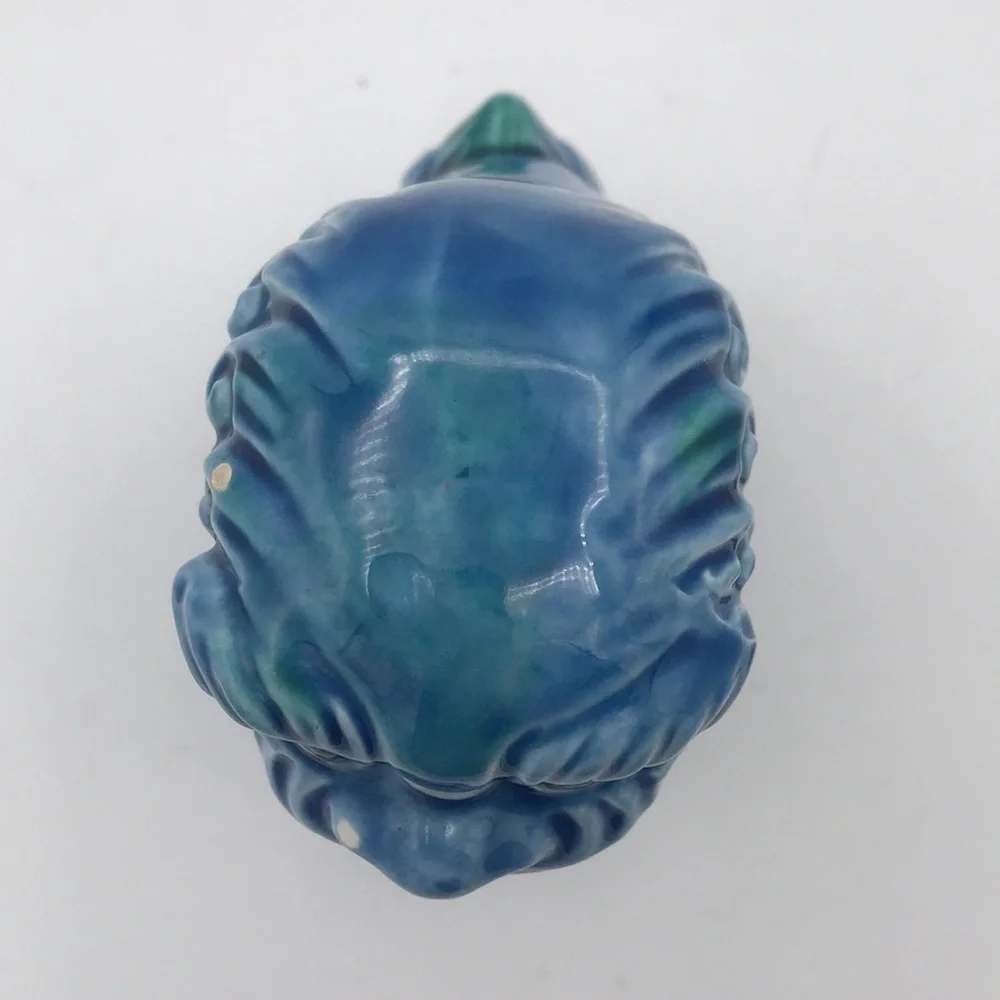 VTG Mid 20th Century Foo Dog Turquoise Glazed Porcelain Made in Japan - Picture 8 of 13